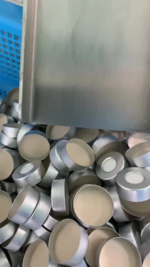 Tapa de engarce de aluminio para viales Alwsci Gc con septos de PTFE/butilo moldeados de color gris